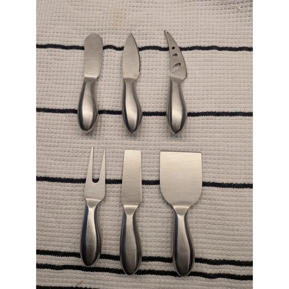 Icosa Living Lunar 6 Piece Cheese‎ Knife Set Stainless Steel Modern Charcuterie